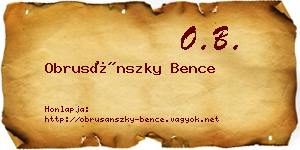 Obrusánszky Bence névjegykártya