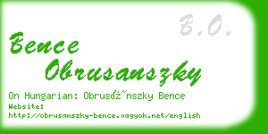 bence obrusanszky business card